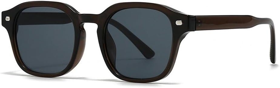 

Популярные модные квадратные солнцезащитные очки для женщин в стиле ретро с заклепками, желто-синие оттенки, защита от ультрафиолета UV400, мужские солнцезащитные очки SKFGNX, Dark Brown Gray