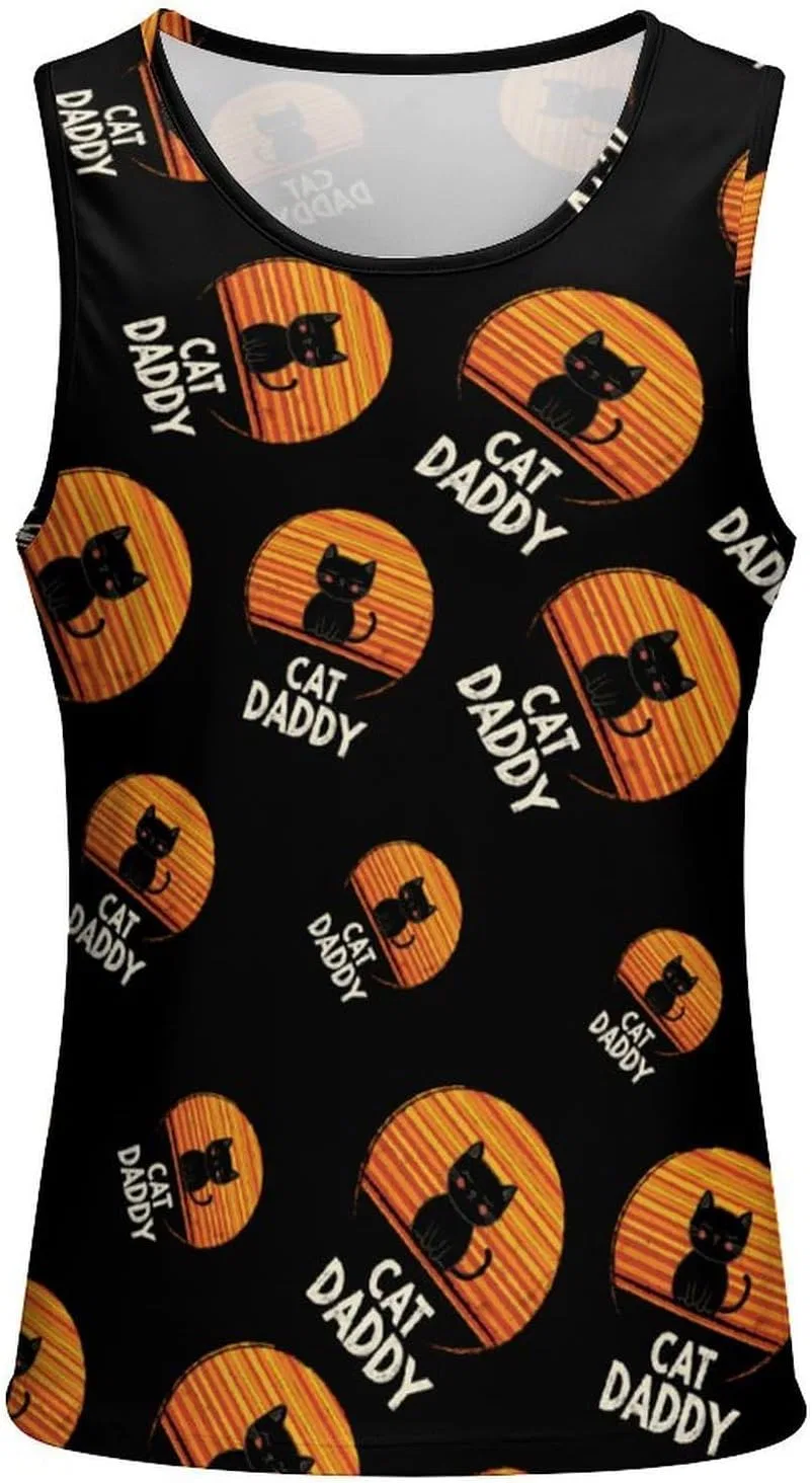 Мужской топ-майка с принтом, Cat Daddy Vintage, тренировочная, Style — фото 2