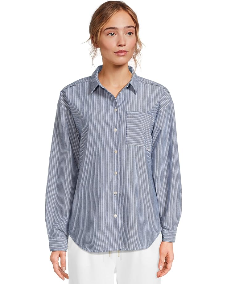 

Рубашка Mod-o-doc Long Sleeve Striped Oversized Shirt, цвет Ocean Stripe