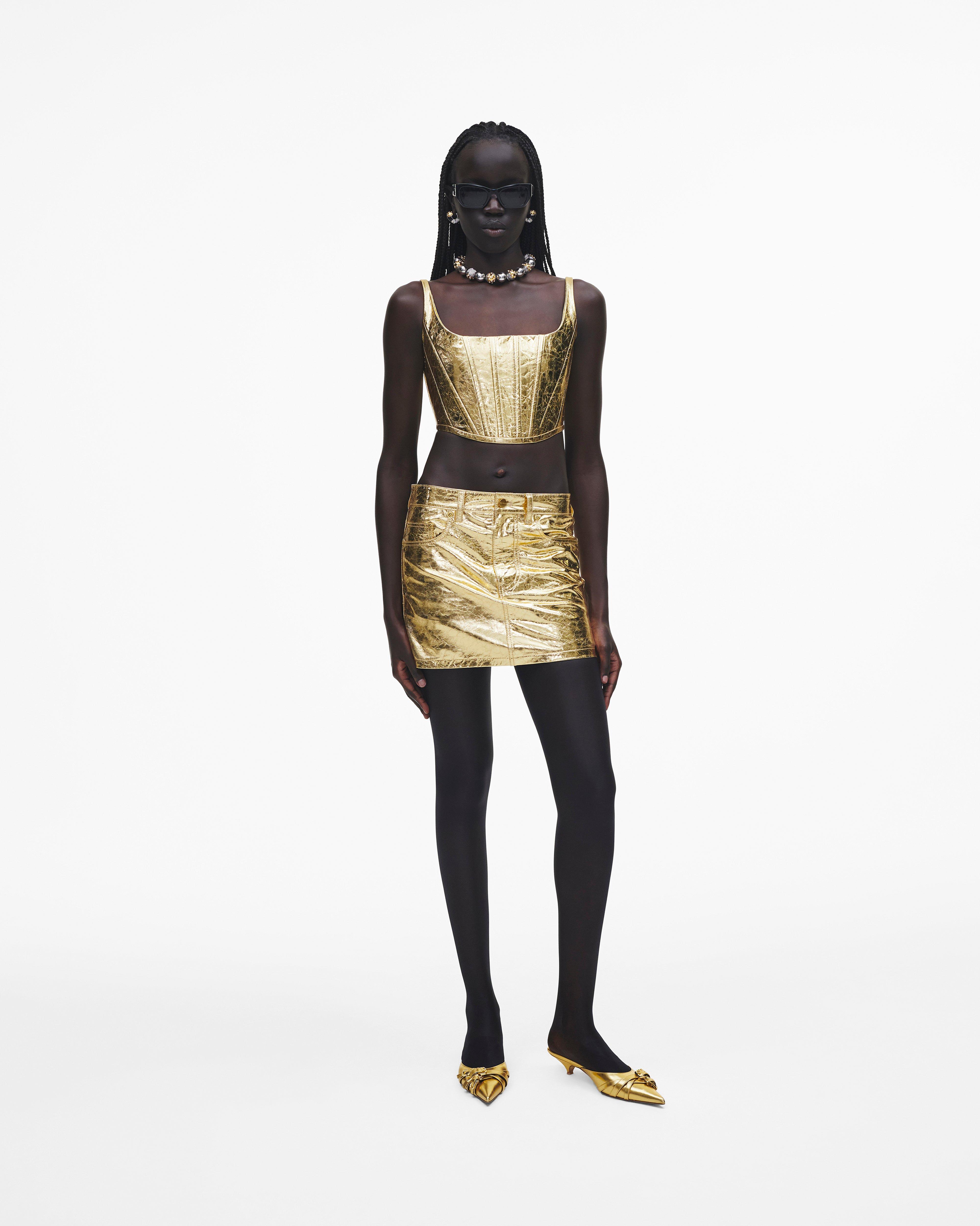

Мини-юбка металлик Marc Jacobs, золотой