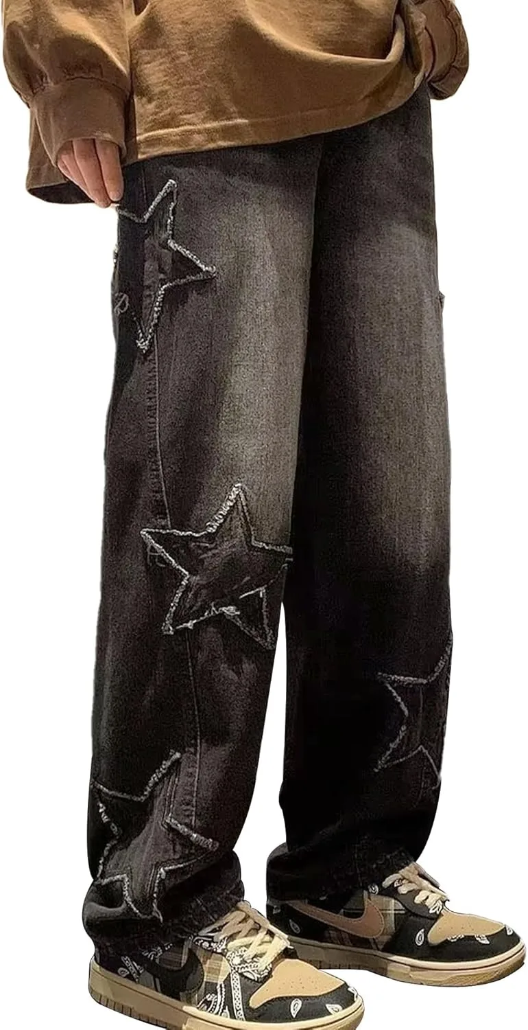 

Женские мешковатые джинсы High Waisted с заплатками Star Torn ZUNQKG