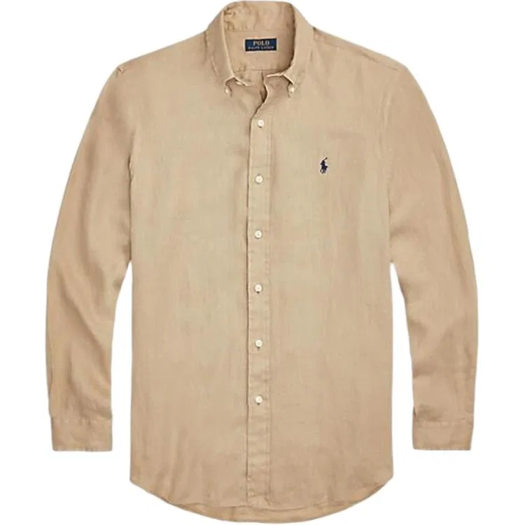Рубашка льняная Polo Ralph Lauren бежевый хаки