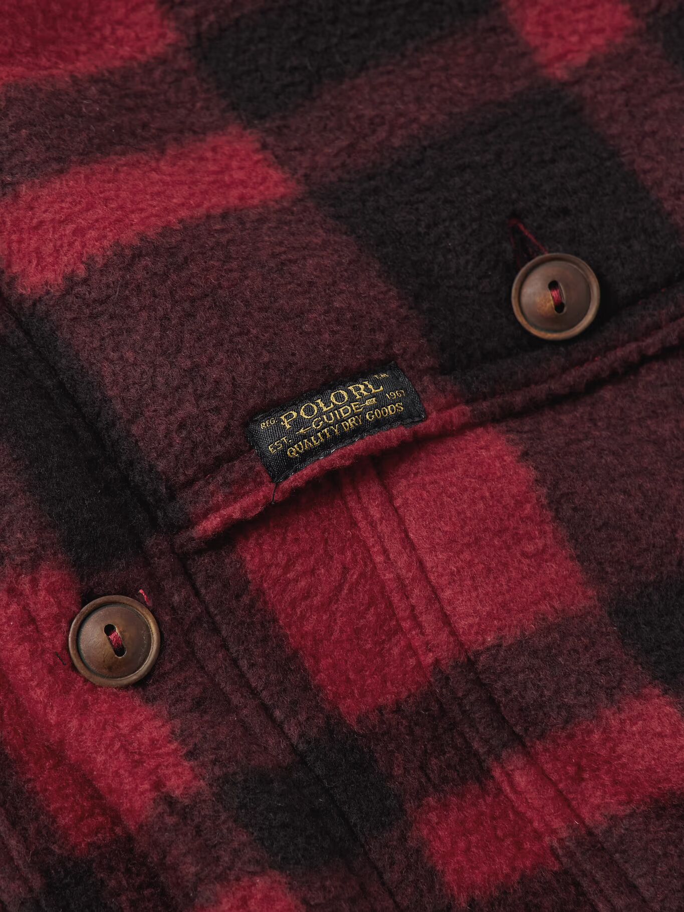 Рубашка Polo Country Checked Padded из переработанного флиса POLO RALPH LAUREN, красный — фото 2