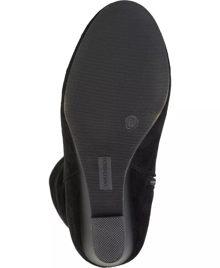 Женские сапоги Haze Wide Calf с оборками и высокой танкеткой Journee Collection, черный — фото 2