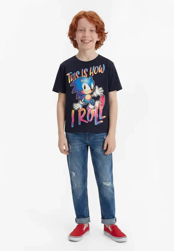 Футболка Nkmdarius sonic nreg ss box sky print t-shirt Name It, темно-синий
