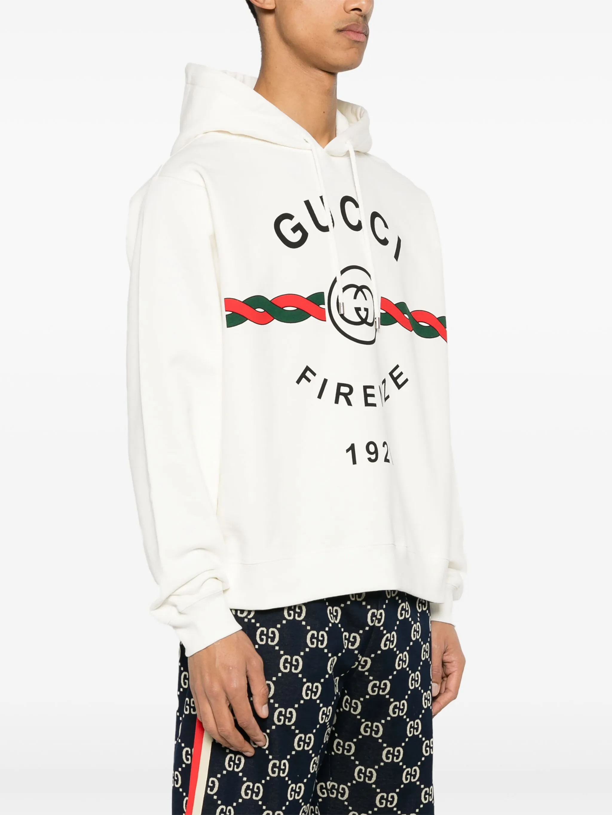 Худи Gucci Firenze 1921, хлопковое, белое — фото 3
