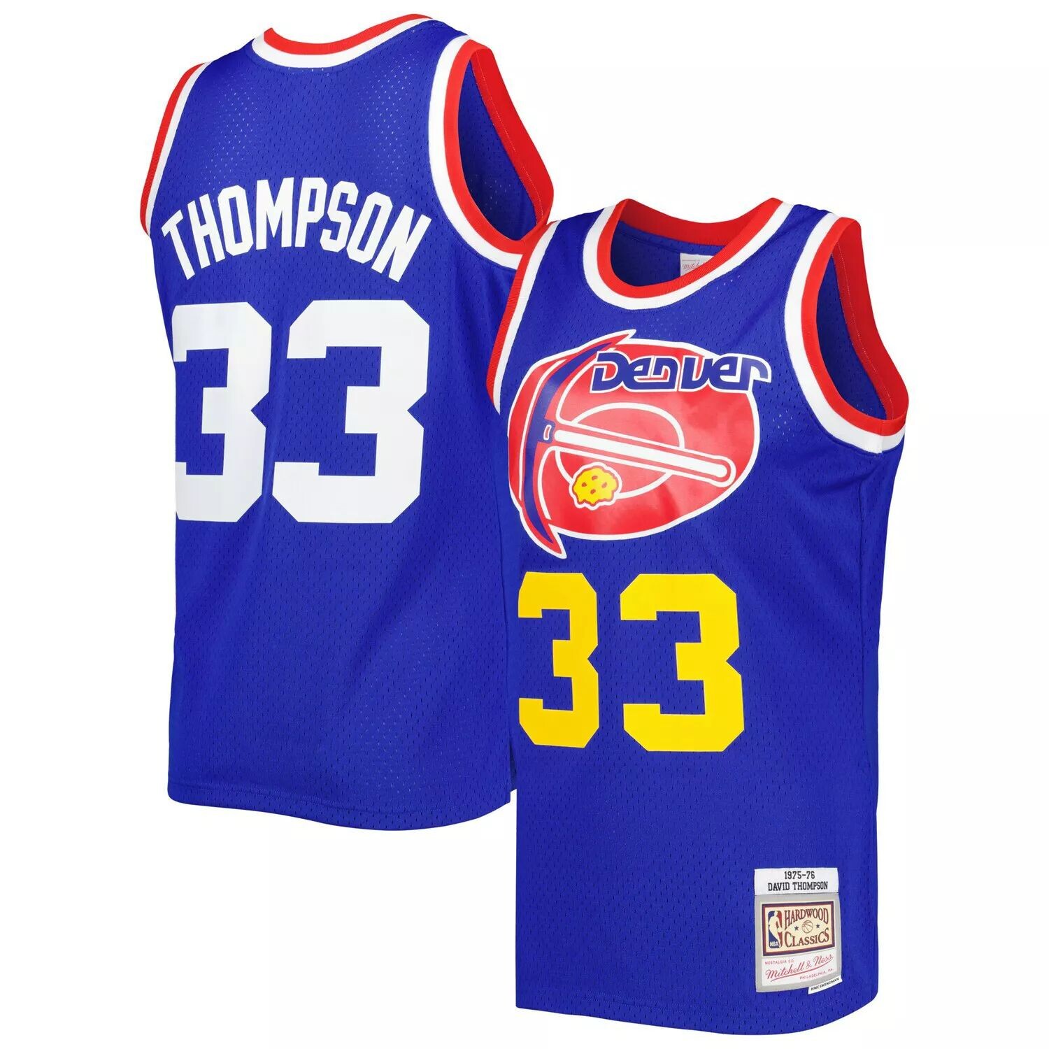 

Мужская майка Mitchell & Ness David Thompson Royal Denver Nuggets Hardwood Classics 1975-76 Swingman