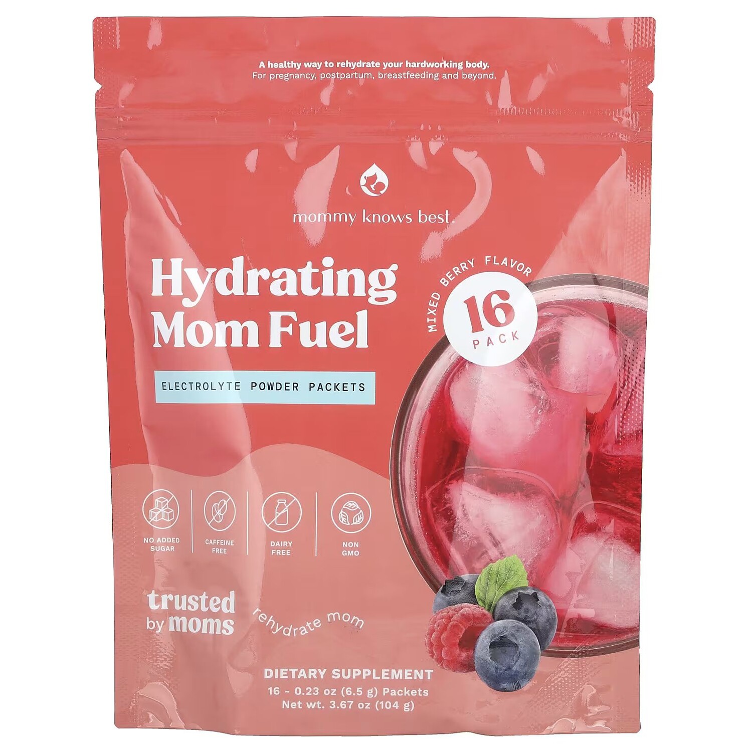 

Hydrating Mom Fuel, Ягодная смесь, 16 пакетов по 0,23 унции (6,5 г) каждый Mommy Knows Best