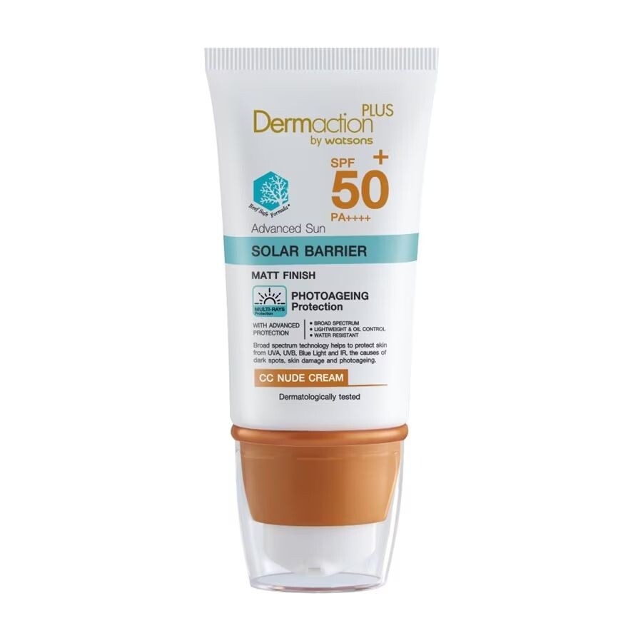 

Dermaction Plus by Watsons Advanced Sun Solar Barrier CC Нюдовый крем SPF50+ PA++++, Beige