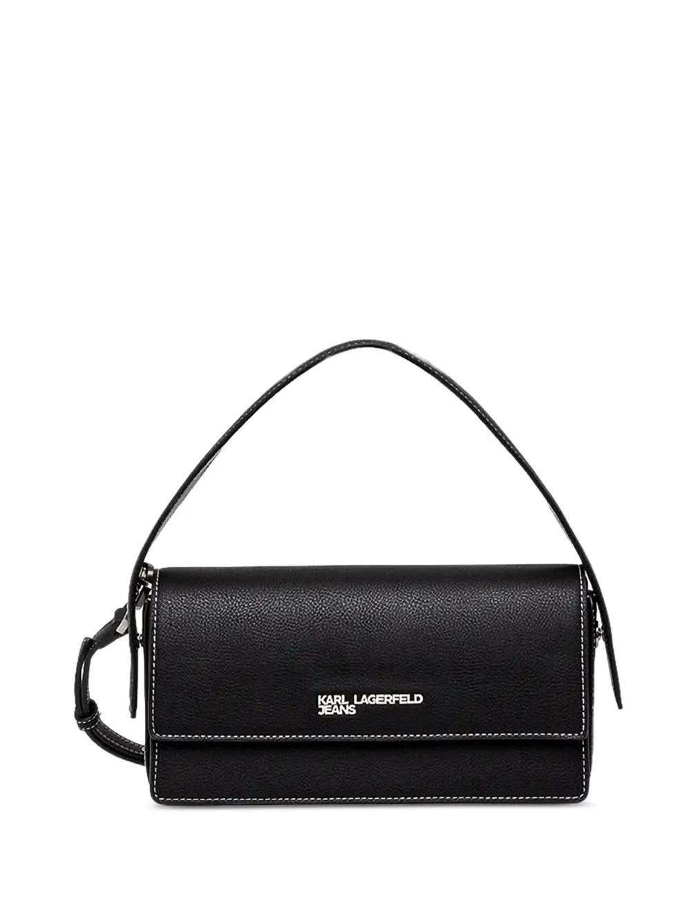 

Сумка на плечо с контрастной строчкой и логотипом Karl Lagerfeld Jeans, черный