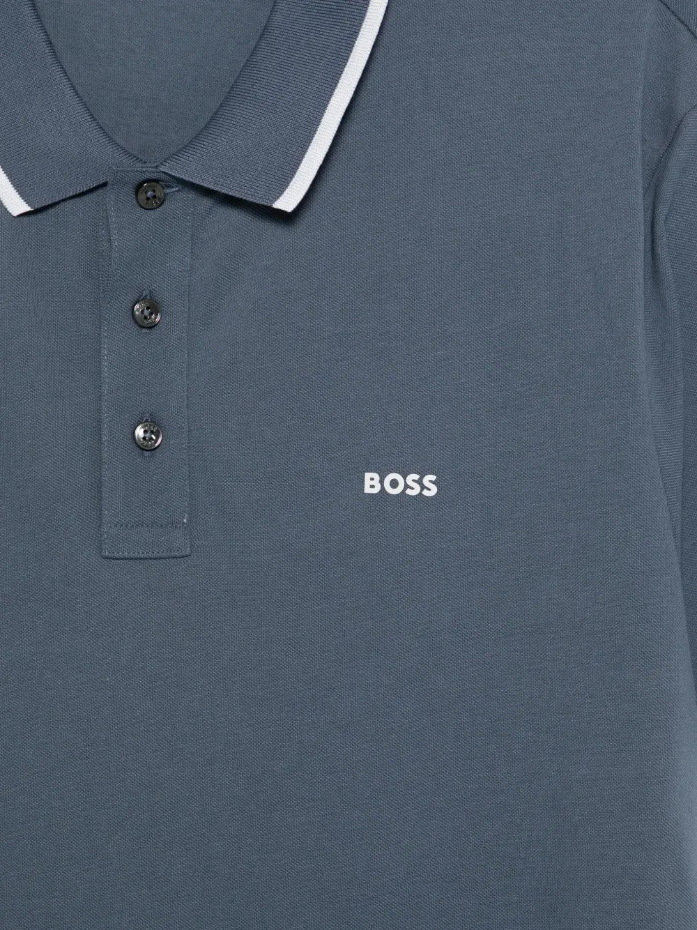 Поло с логотипом Boss, синий — фото 3