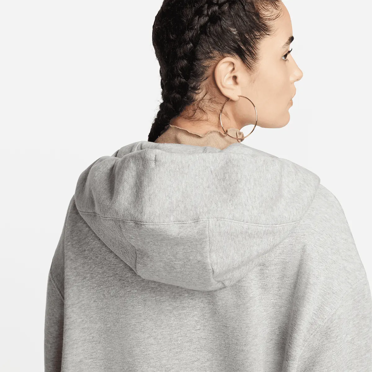 Худи Nike Sportswear Phoenix Fleece Oversized Full-Zip, серый/серый — фото 4