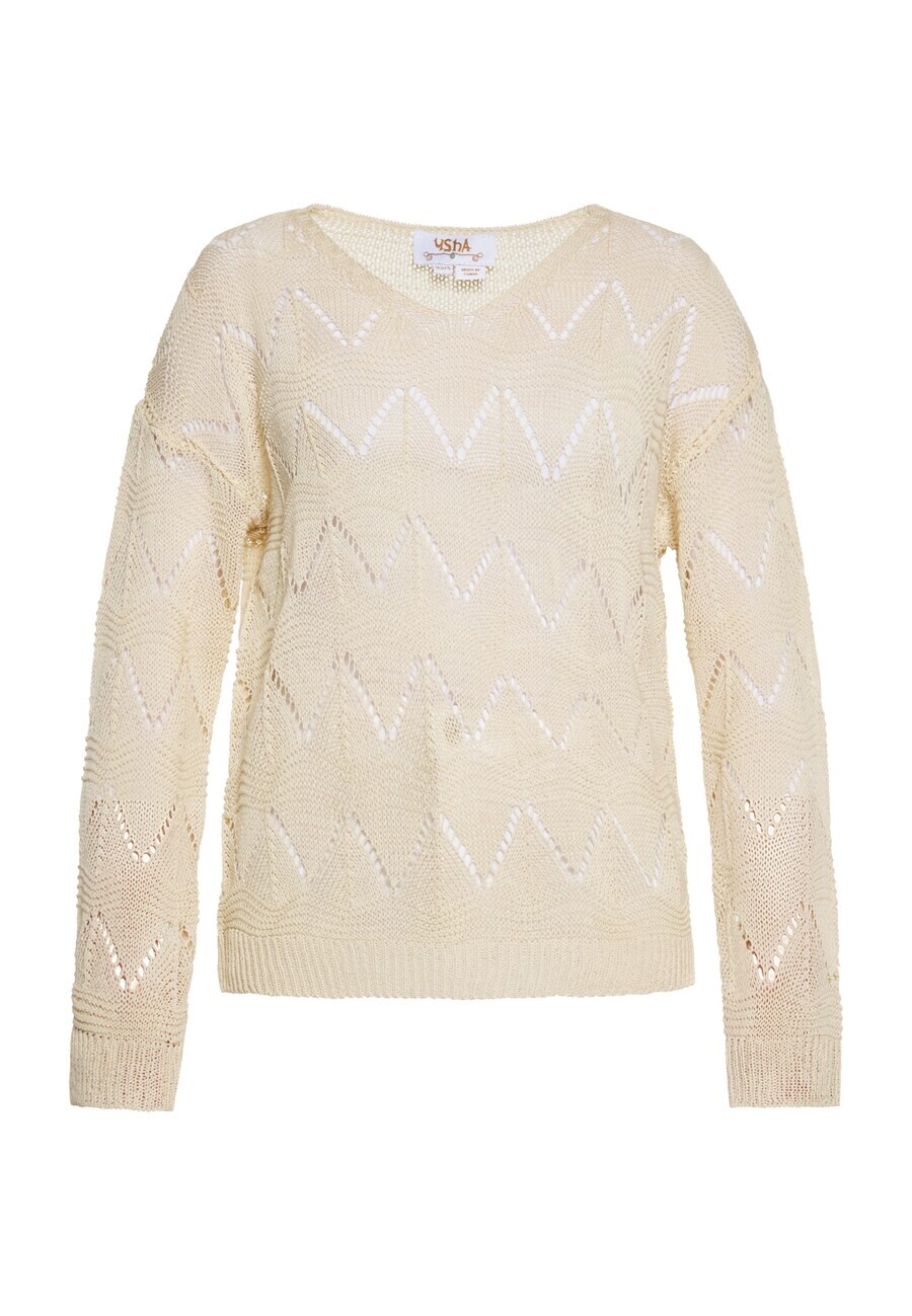

Тонкий вязаный свитер usha FESTIVAL Sweater, кремовый