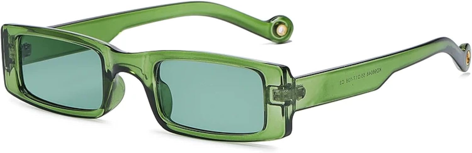 

Прямоугольные солнцезащитные очки для женщин, модные, в маленькой оправе, винтажные солнцезащитные очки для мужчин, ретро, ​​прозрачные, с защитой от УФ-излучения UV400 TVTBBVV, Green