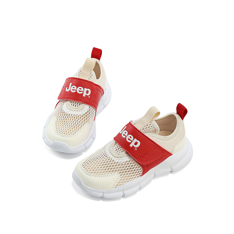 Кроссовки Jeep Kids Lifestyle Shoes Kids Low-top Red, бежевый/красный — фото 4