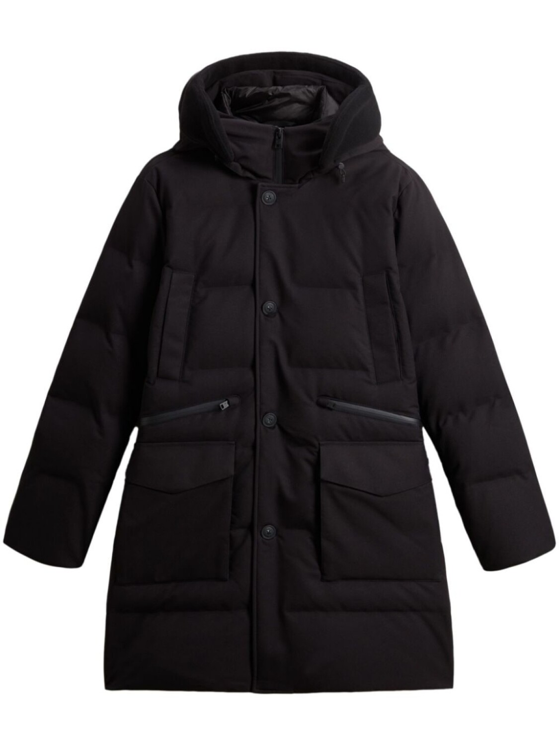 

Woolrich парка на молнии и пуговицах, черный