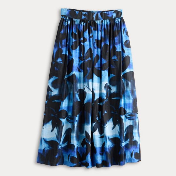 

Женская плиссированная миди-юбка Simply Vera Vera Wang, цвет blue floral allover