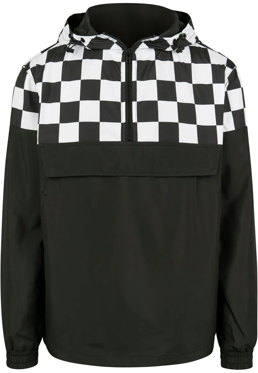 

Куртка всепогодная URBAN CLASSICS " Urban Classics Men's Check Pullover Jacket" (1 шт.), с капюшоном, черный