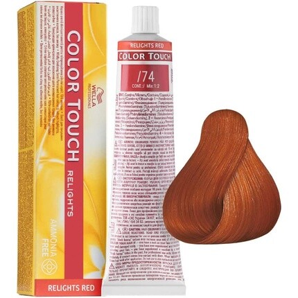 

Краска для волос Color Touch Relights Brunette Copper 74 Red без аммиака, 60 мл, Wella