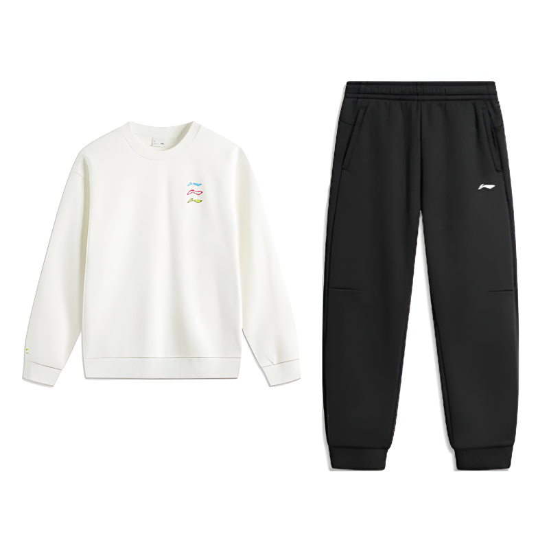 

Повседневная спортивная одежда Unisex Milky White+Black LINING, белый