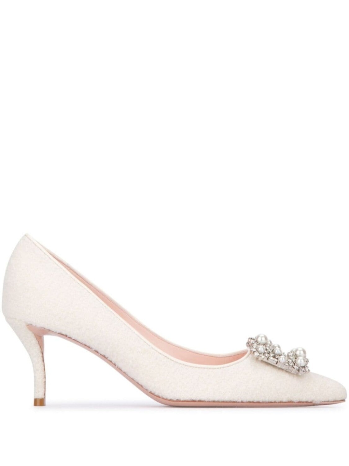 Roger Vivier туфли-лодочки с пряжкой из кристаллов 65 мм, нейтральный цвет