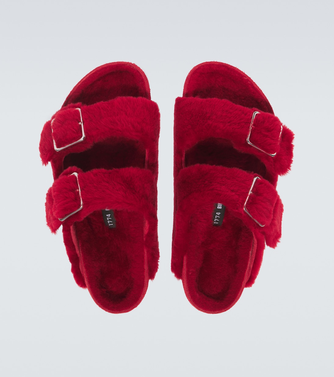 Аризона 1774 сандалии из замши с подкладкой из овчины Birkenstock 1774, красный — фото 4