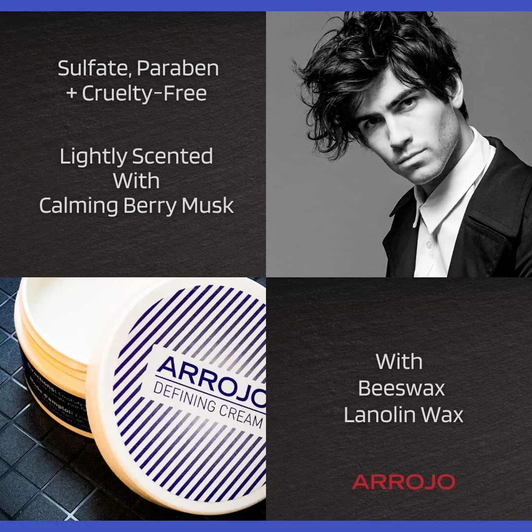 ARROJO Defining Hair Cream - крем для укладки, добавляющий текстуру и объем, с пчелиным воском и ланолином, для всех типов волос (50 г) — фото 3