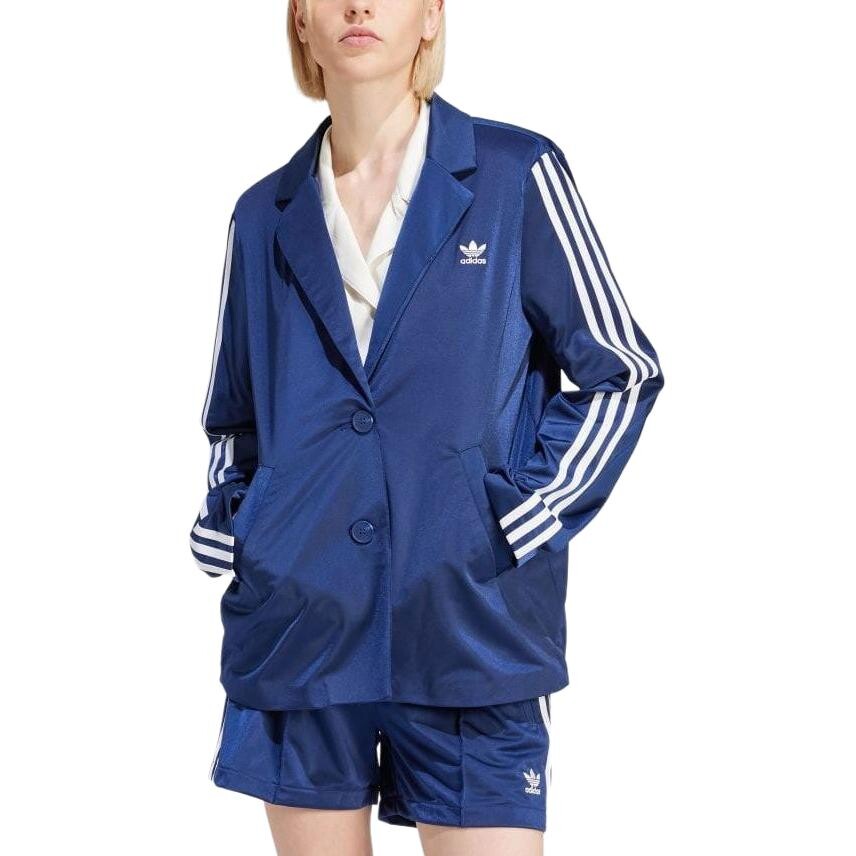 Женский деловой костюм с тремя полосками, синий Adidas Originals — фото 3