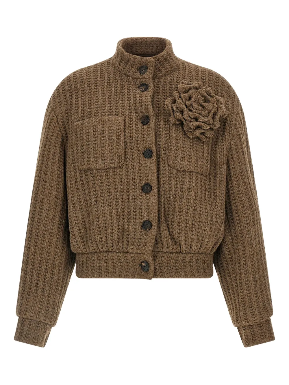 

Вязаная куртка с цветочной аппликацией Giuseppe Di Morabito, коричневый