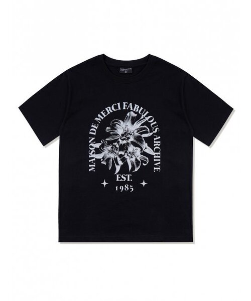 

FABULOUS ARCHIVE Футболка унисекс с коротким рукавом, эффектом размытия, Le Lis, черная