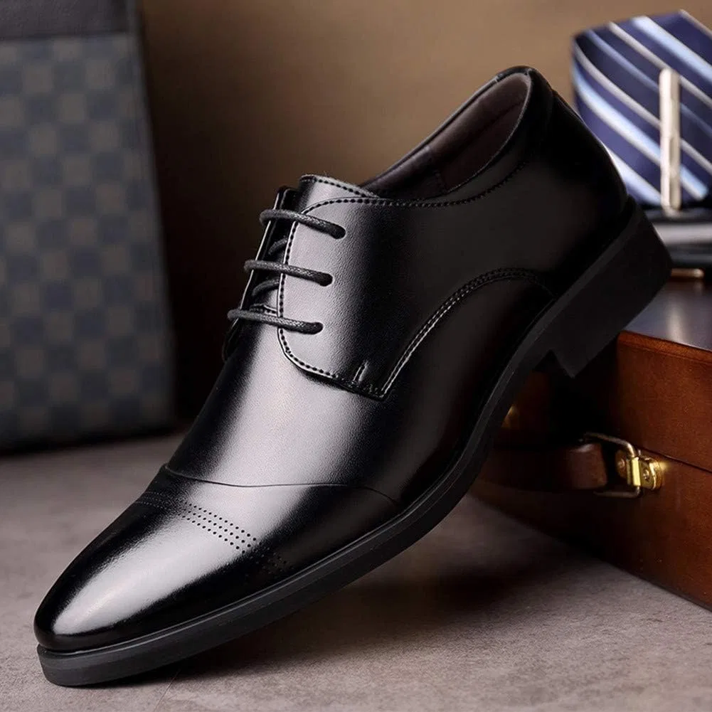 Лоферы кожаные Men Casual Leather Oxfords Business Work Driving Loafers Walking Shoes Fashionable Boat Moccasins, Black Asifn — фото 3