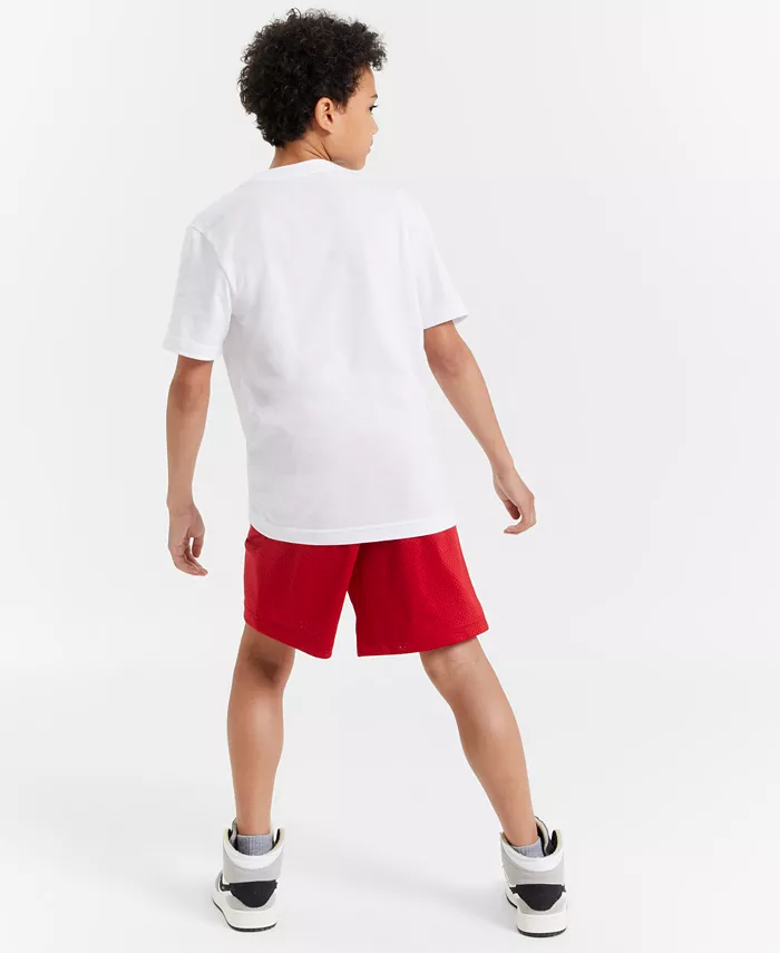 Футболка с вышитым логотипом Big Boys Jumpman Air и шорты с сетчатым принтом Jordan, красный — фото 3