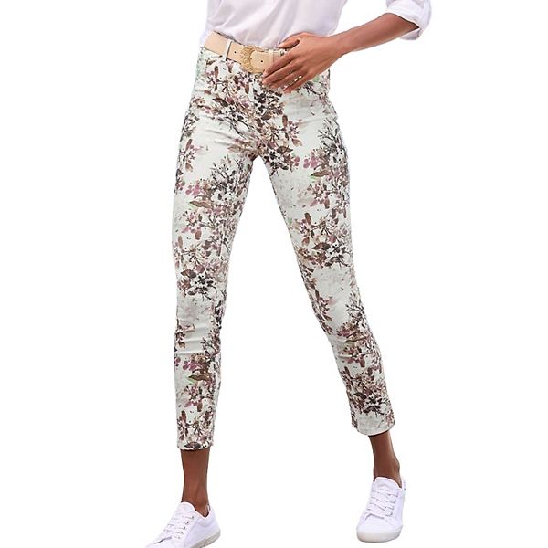 

Женские укороченные брюки скинни Lascana, Beige Printed