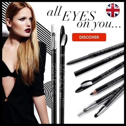 

Стойкий черный карандаш для глаз Precision Pencil Winged Kohl Kajal UK, Revers Cosmetics