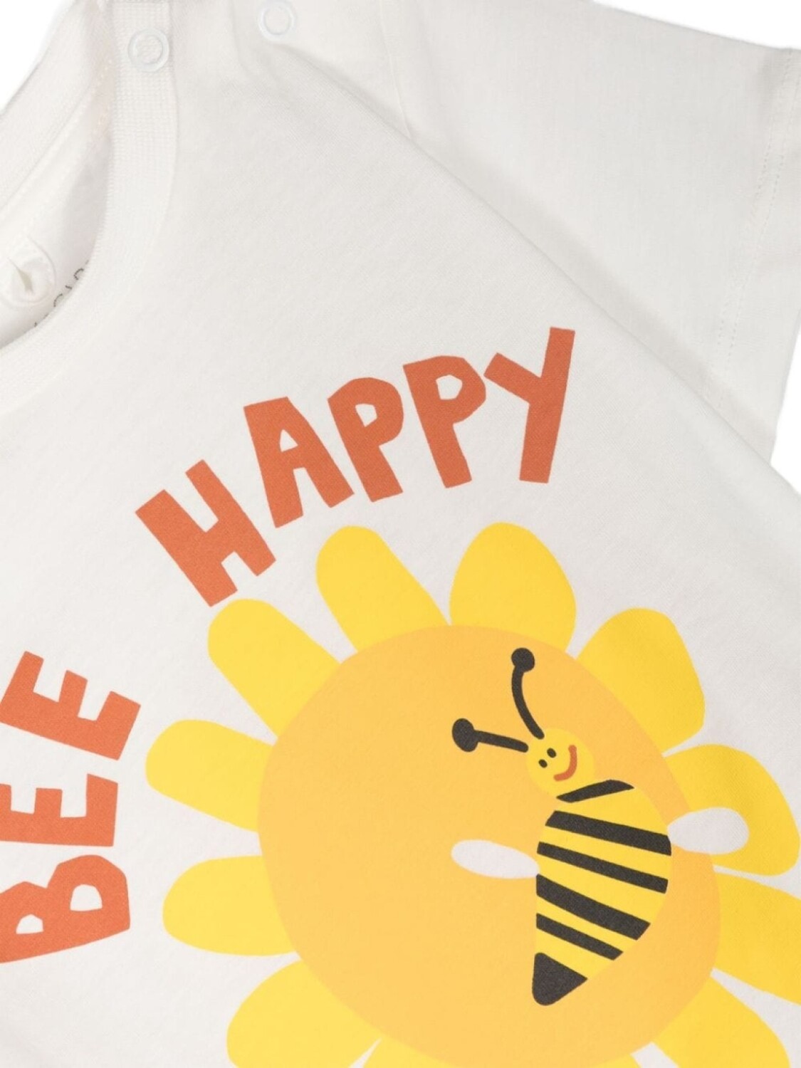 Stella McCartney Kids футболка с принтом Bee Happy, нейтральный цвет — фото 3