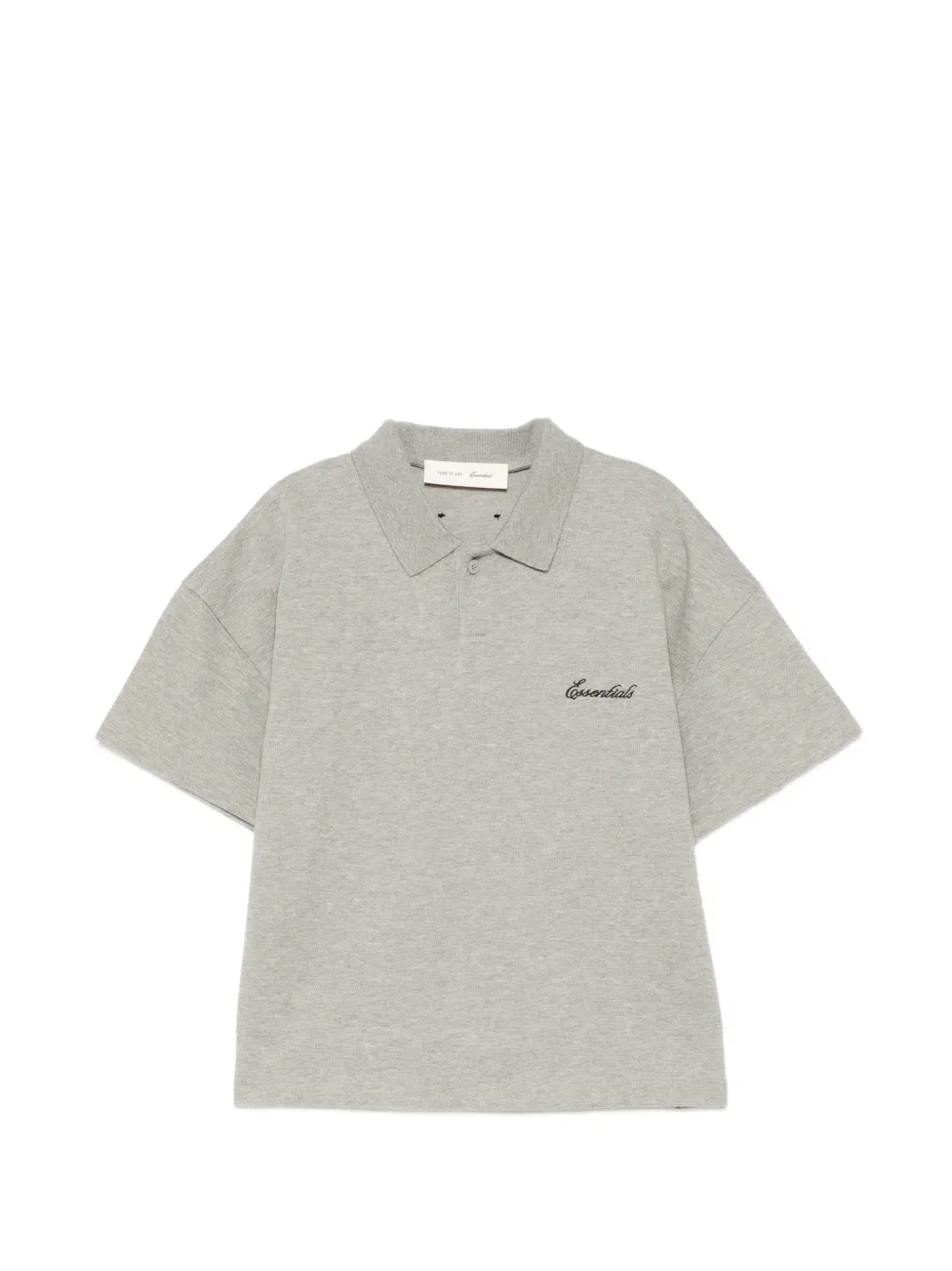 Поло с коротким рукавом и вышивкой Fear Of God Essentials Kids, серый
