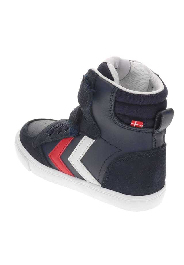 Кроссовки высокие тонкие stadil кожаные высокие jr Hummel, цвет 7666 peacoat — фото 3