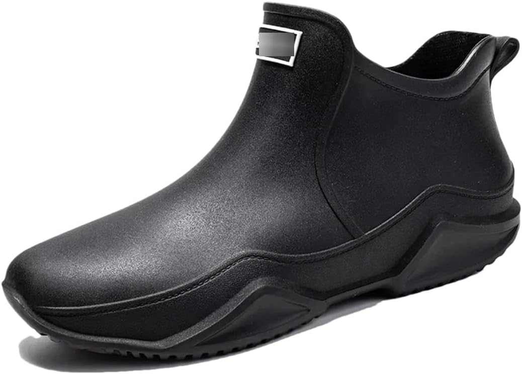 

Модные низкие резиновые сапоги для пары, мужские и женские, противоскользящие туфли, обувь для мойки машин, износостойкие, теплые водонепроницаемые сапоги Wjnvfioo, черный