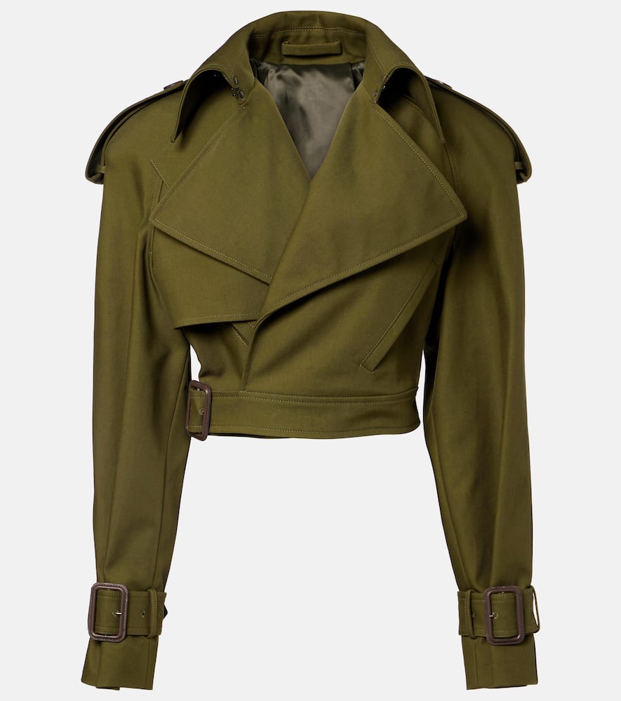 

Короткое тренч из хлопкового габардина Wardrobe.NYC, Military