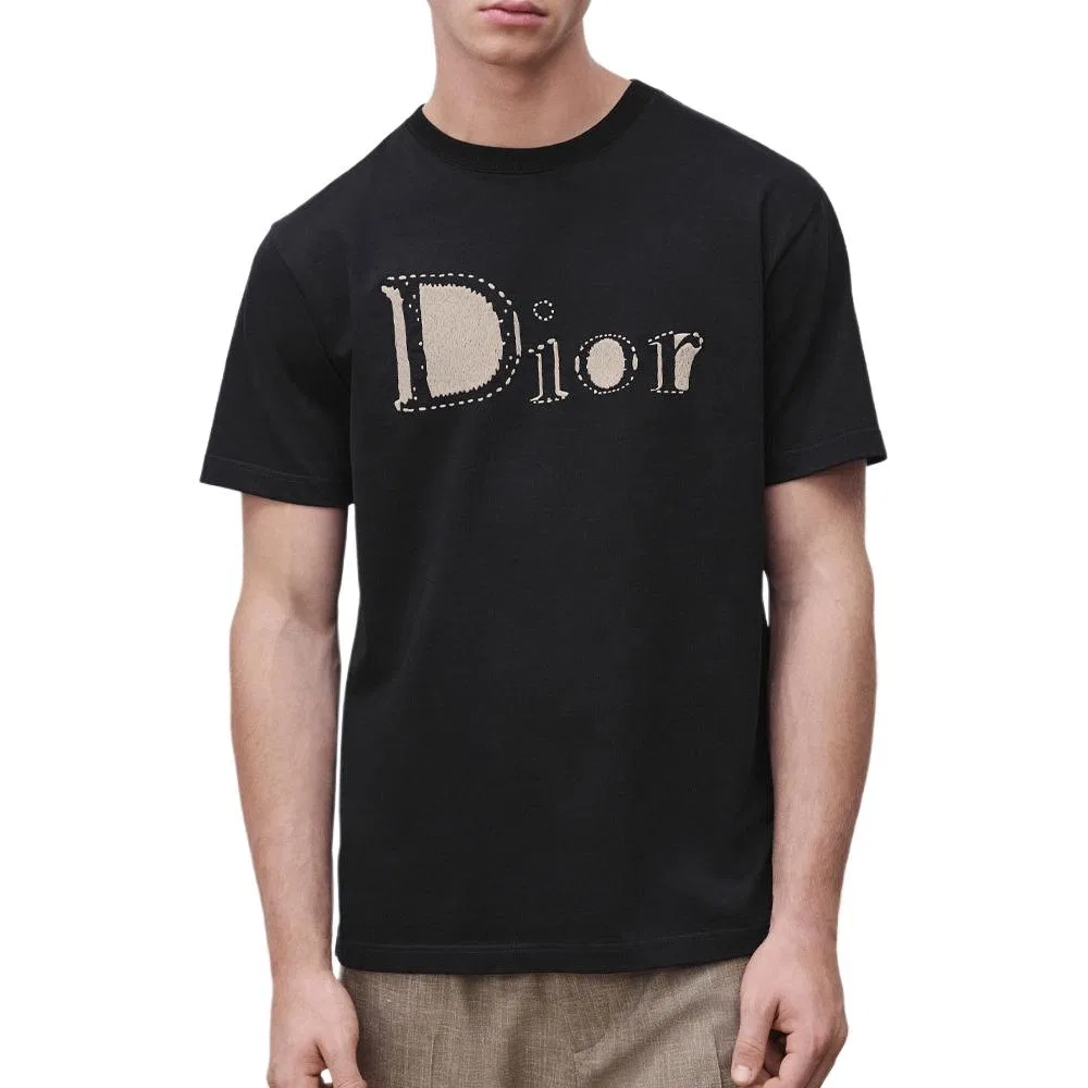 Футболка мужская black, crew neck, moderate straight fit DIOR — фото 3