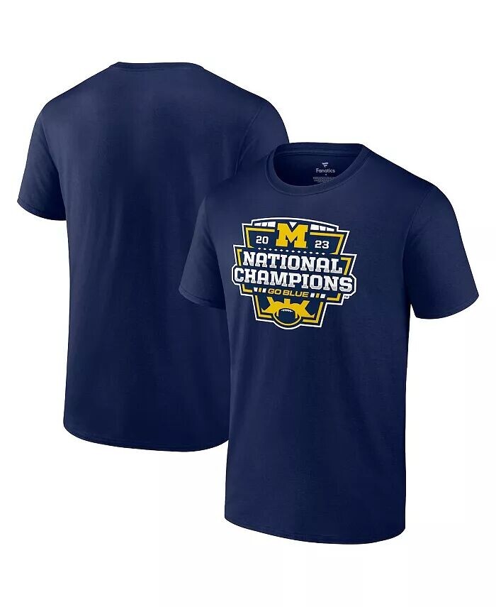 

Футболка мужская Navy Michigan Wolverines College Football Playoff 2023 National Champions Logo Fanatics