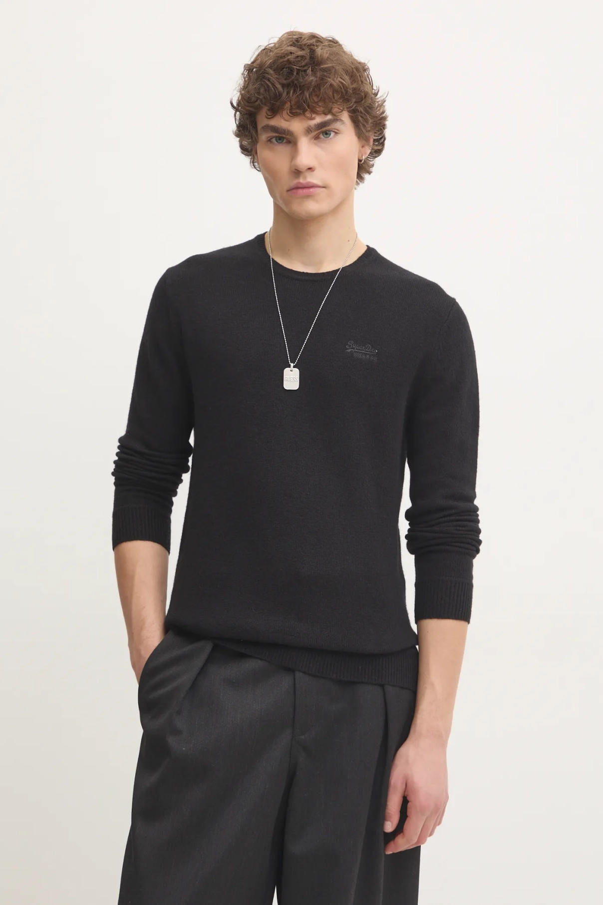 

Свитер из смесовой шерсти Superdry, черный