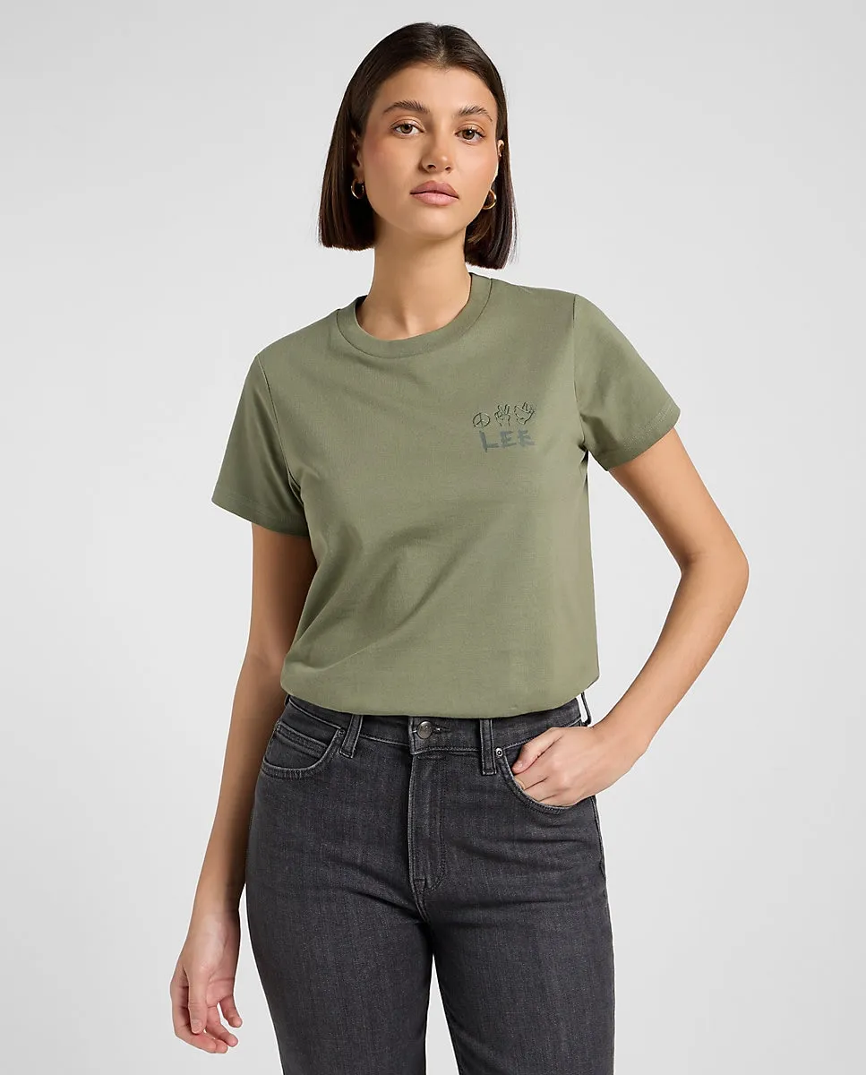 

Женская футболка с коротким рукавом Lee, оливковый зеленый