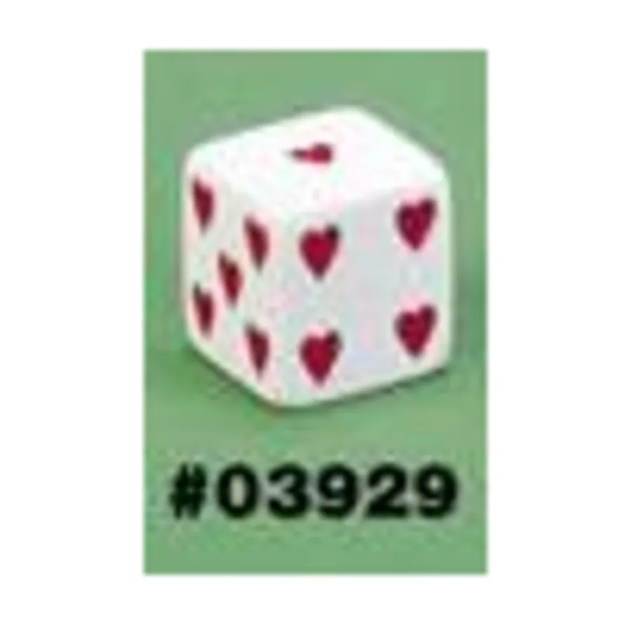 

Игральные кости в виде сердца d6, 25 мм, белые с красным (2), Dice - Themed Dice