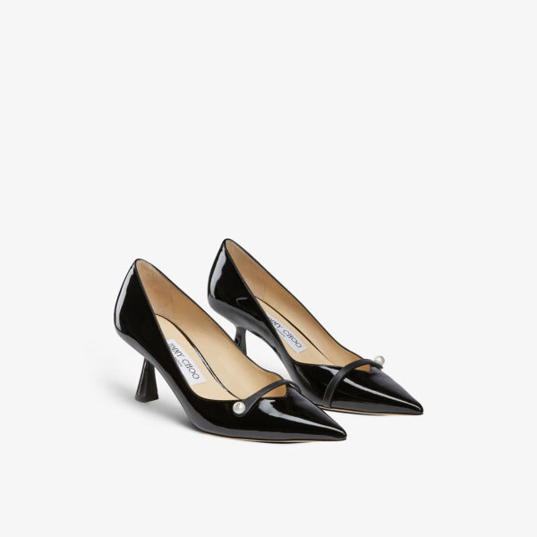 Туфли Rosalia 66 на каблуке из лакированной кожи, украшенные жемчугом Jimmy Choo, черный — фото 3
