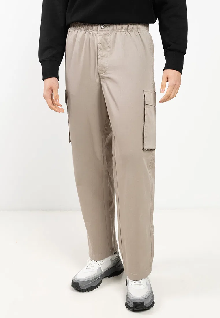 Брюки карго прямые, на резинке, цвет хаки Calvin Klein