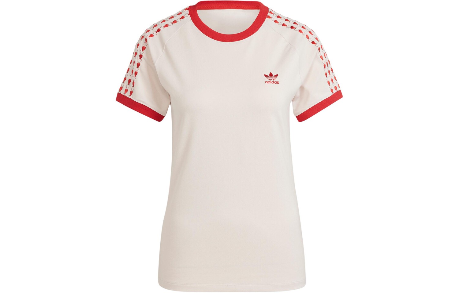 

Футболка с круглым вырезом и полосатым сердцем ко Дню святого Валентина Adidas Originals