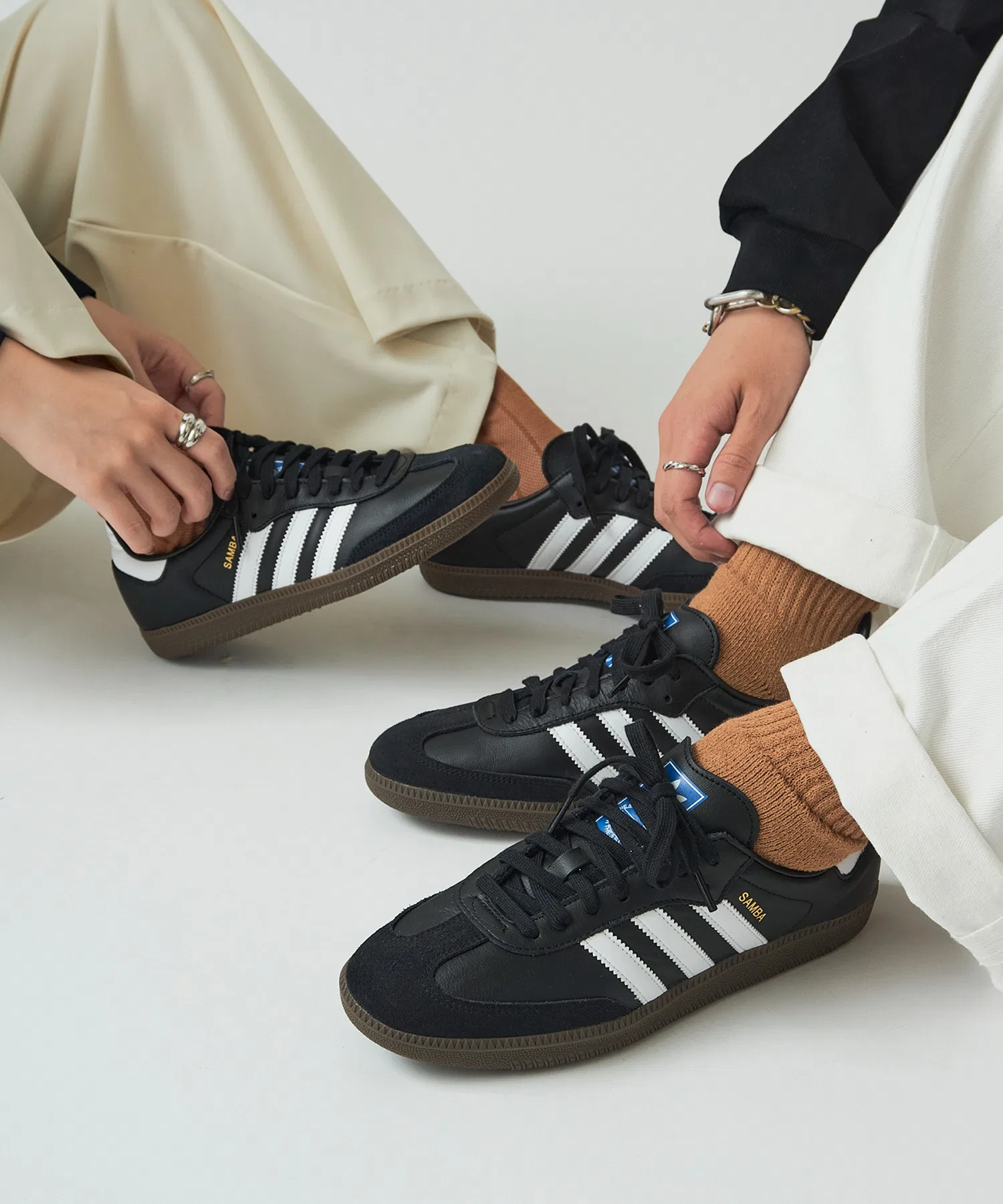 Унисекс кожаные кроссовки adidas Originals Samba OG чёрные