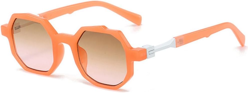 

Женские солнцезащитные очки в форме маленького многоугольника неправильной формы, прозрачные градиентные линзы, защита от УФ-излучения UV400, мужские солнцезащитные очки в стиле панк generic, Orange Tea Pink