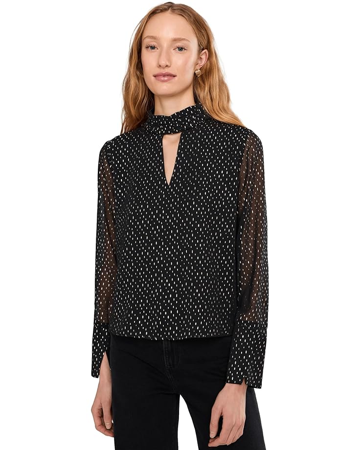 

Женская блузка Vince Camuto Mock Neck Front Keyhole Long Bell Sleeve, Rich Black